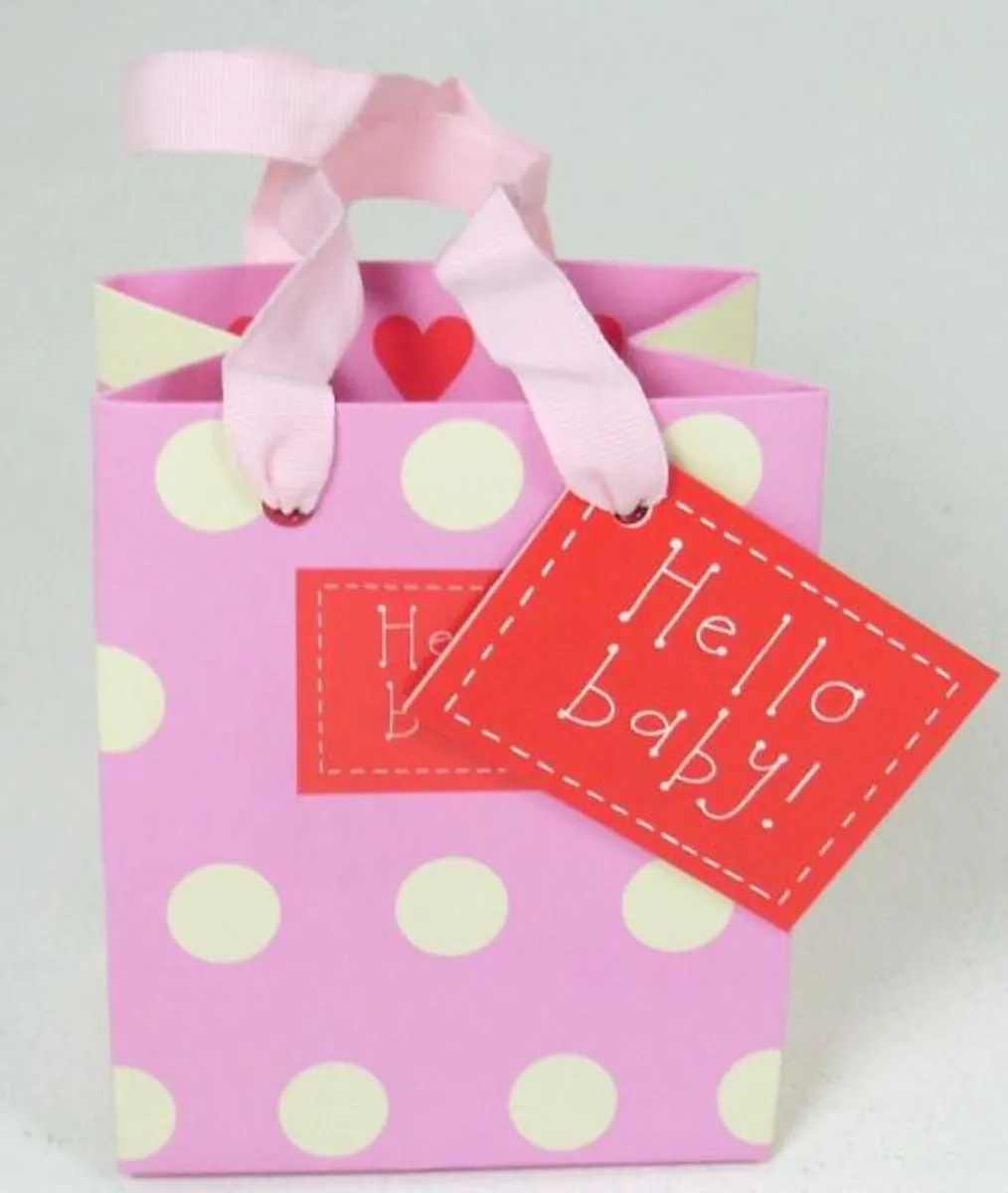 Hello Baby Girl - Gift Bag With Handles And Tag *Udsalg*