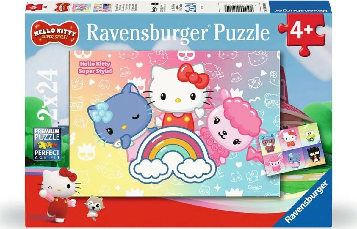 Hello Kitty Puslespil - Super Style - 2x24 Brikker - Ravensburger