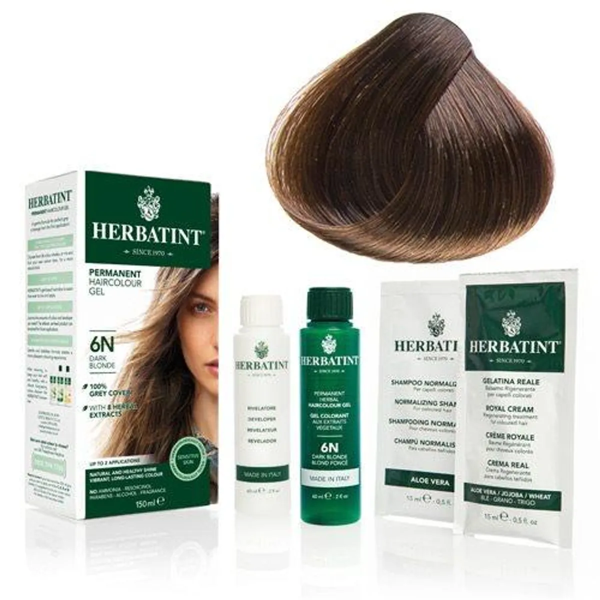 Herbatint 6N hårfarve Dark Blonde - 135 ml.