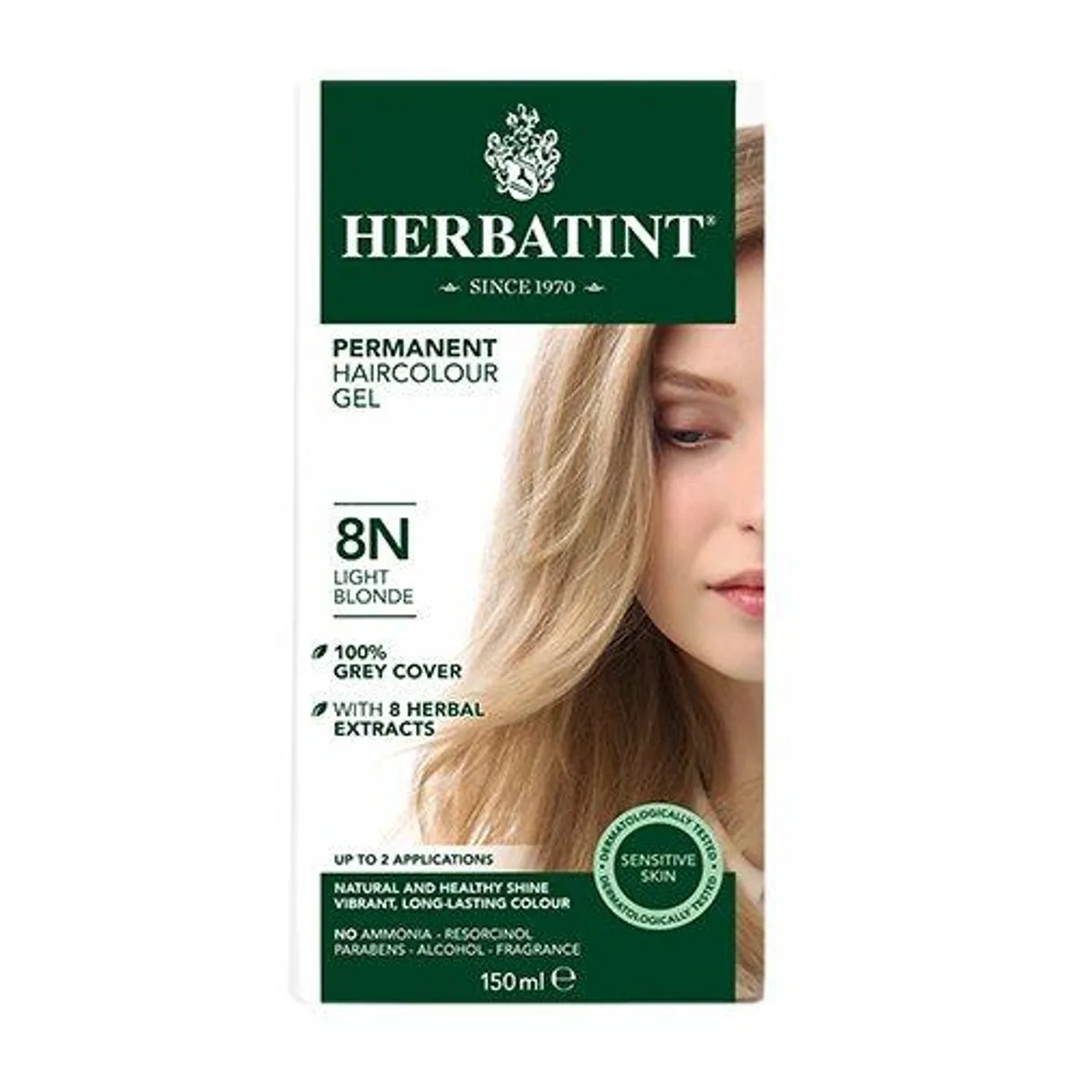 Herbatint 8N hårfarve Light Blonde, 150ml