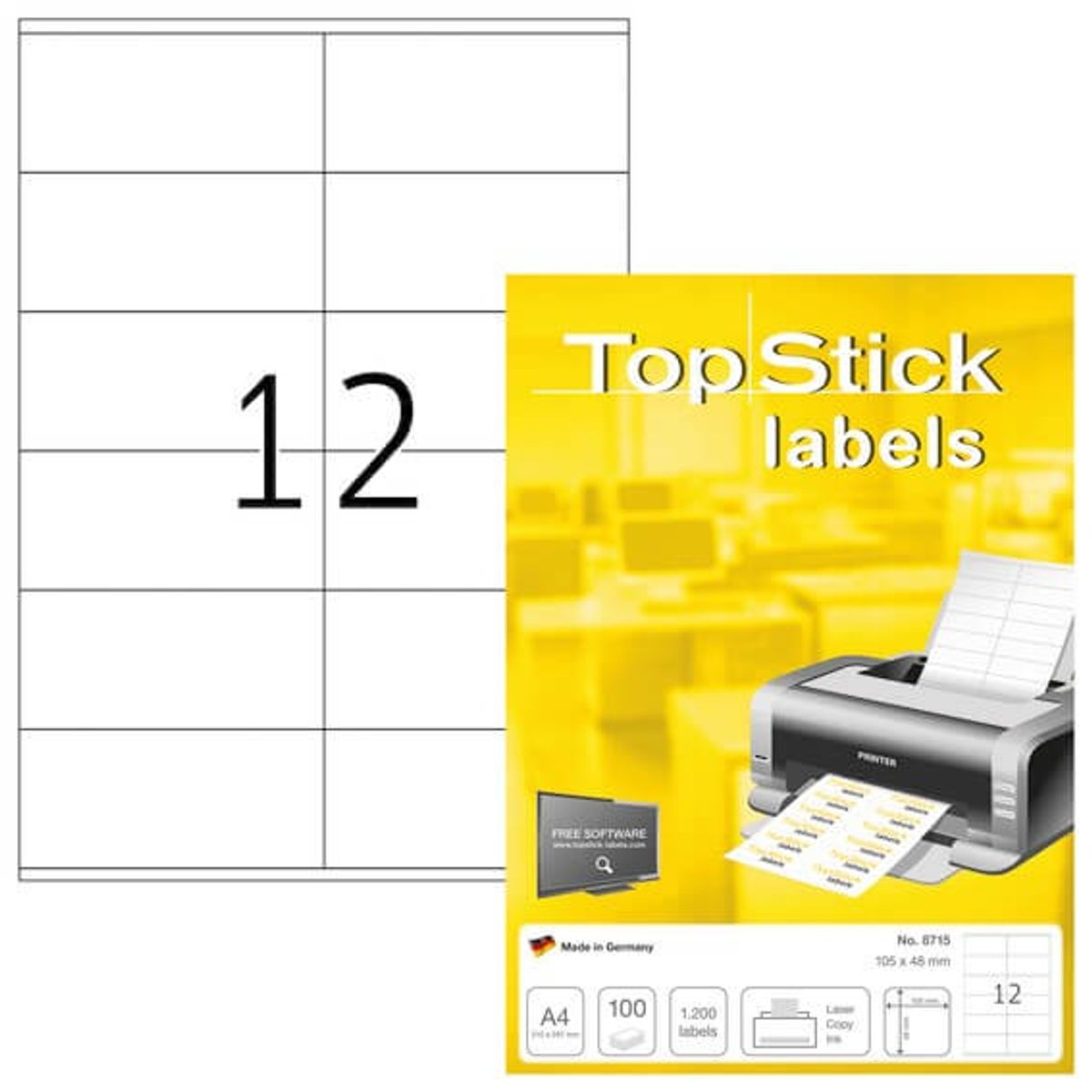 Herma Labels TopStick 105 X 48 mm 100 stk