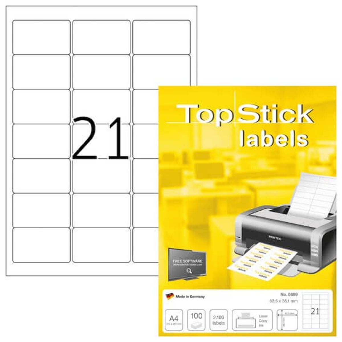 Herma Labels TopStick 63,5 X 38,1 mm 100 stk