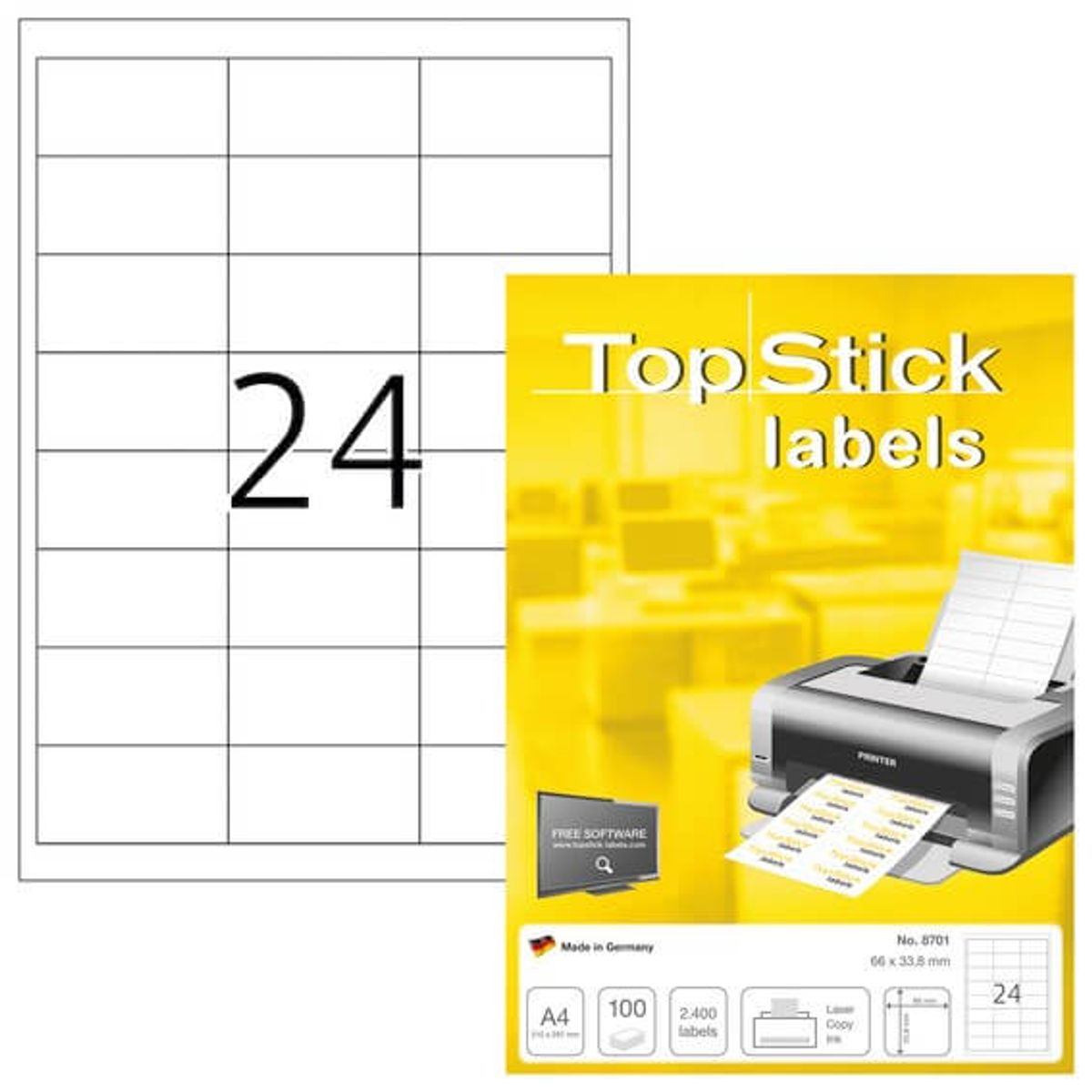 Herma Labels TopStick 66 X 33,8 mm 100 stk