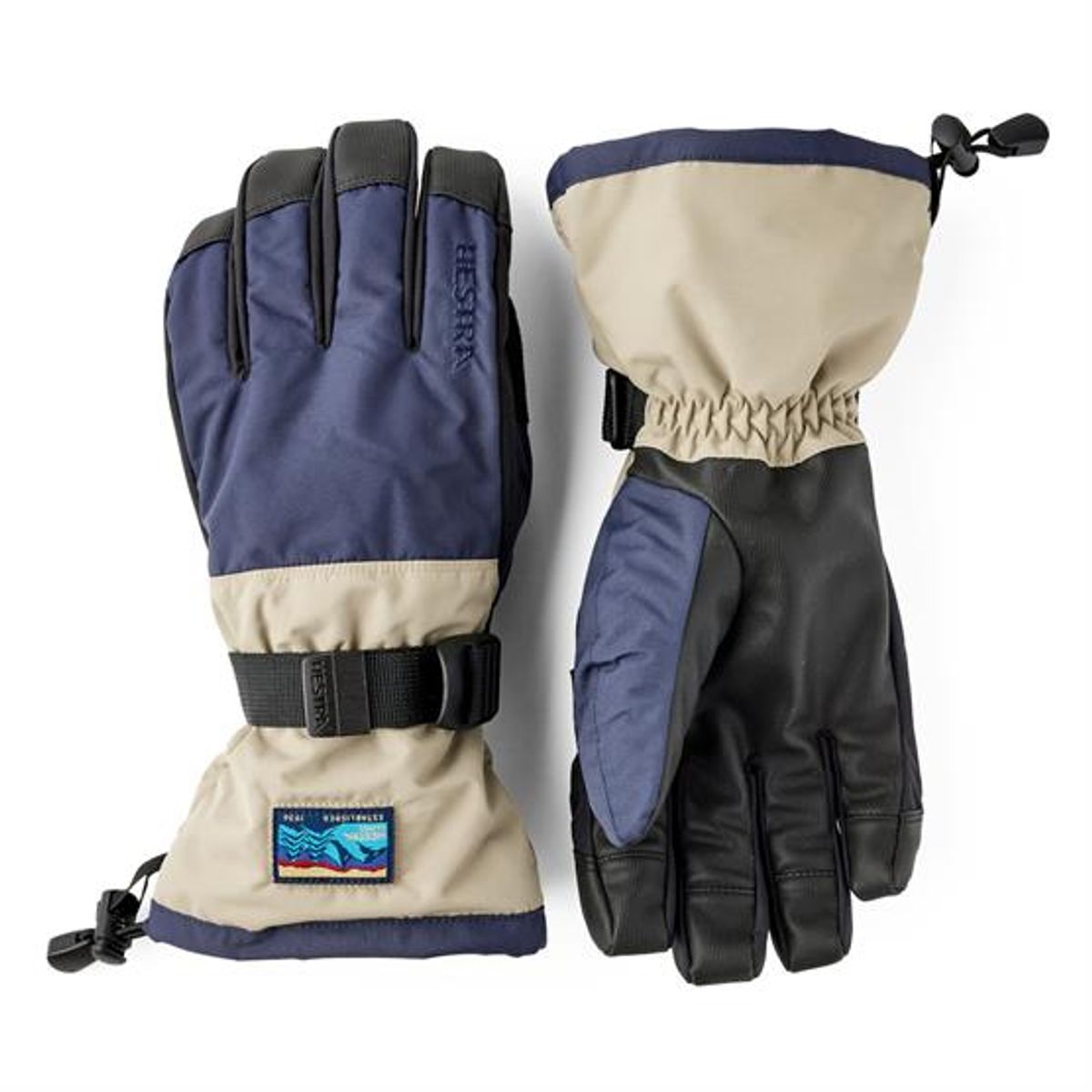 Hestra Gauntlet Sr. - 5 Finger, Dark Navy / Beige