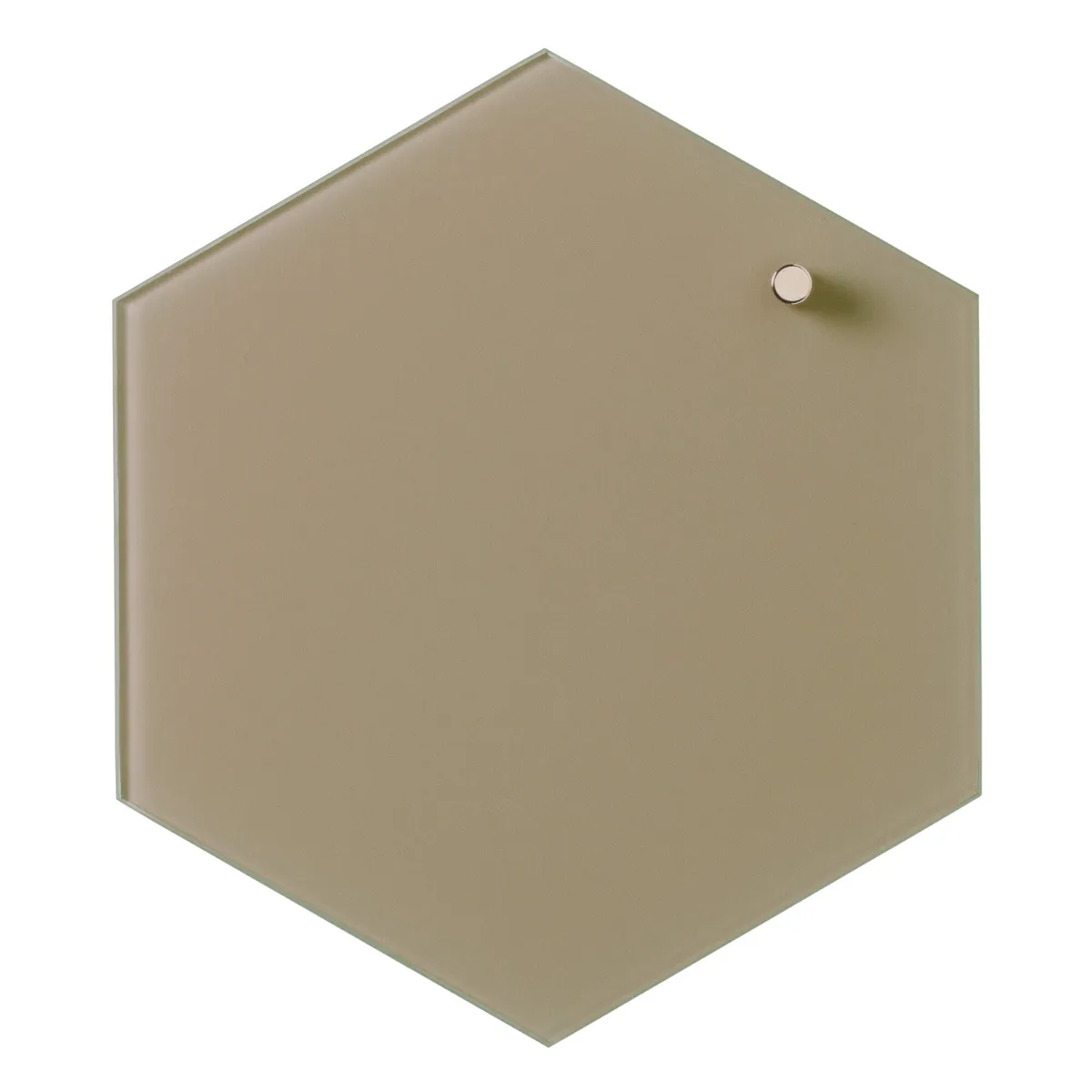 Hexagonal 21 cm. Beige Magnetisk glastavle