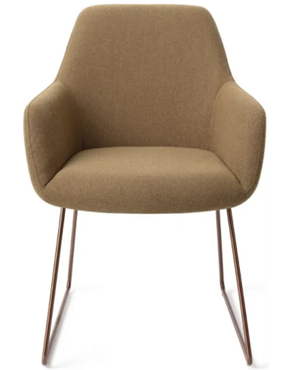 Hiroo spisebordsstol H84 cm polyester - Rødguld/Taupe