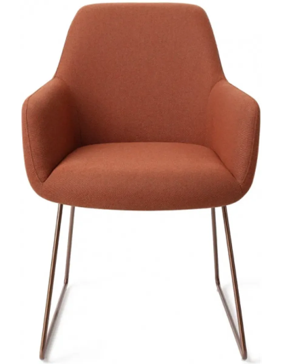 Hiroo spisebordsstol H84 cm polyester - Rødguld/Terracotta