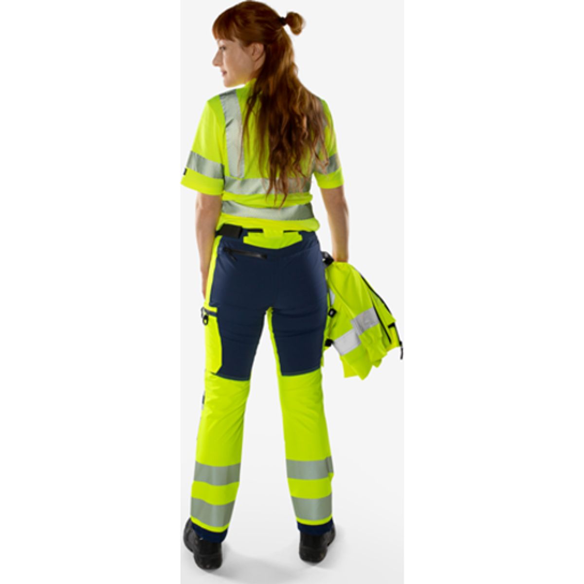 HIVIS GREEN STRETCHBUKSER DAME