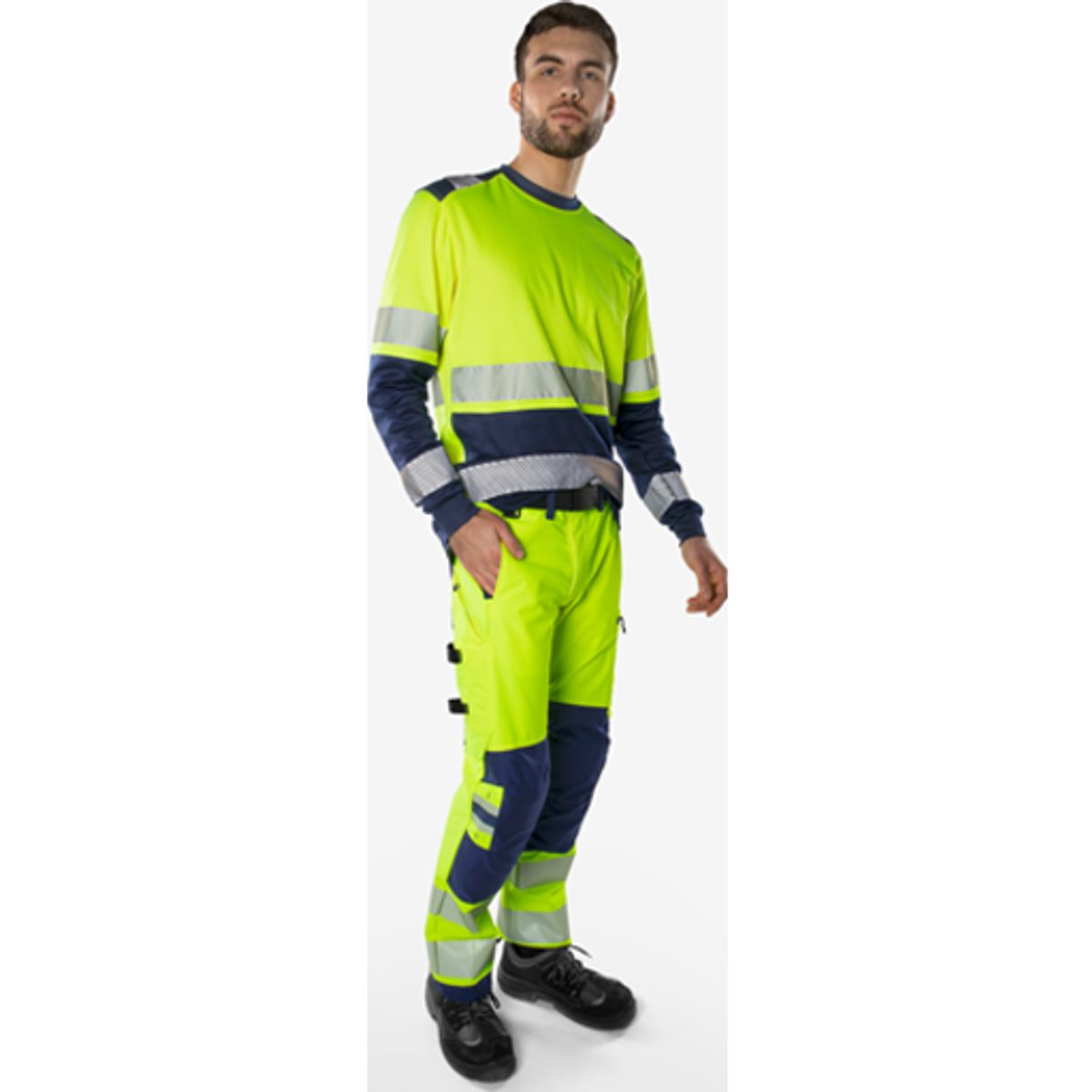 HIVIS GREEN STRETCHBUKSER KLAS