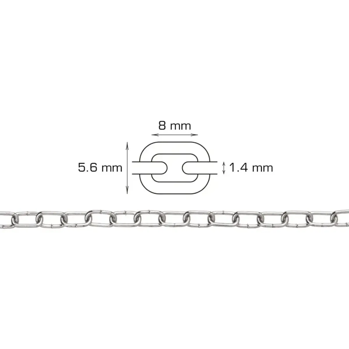 Home-it urkæde Ø1,6 mm x 2 meter elforsinket