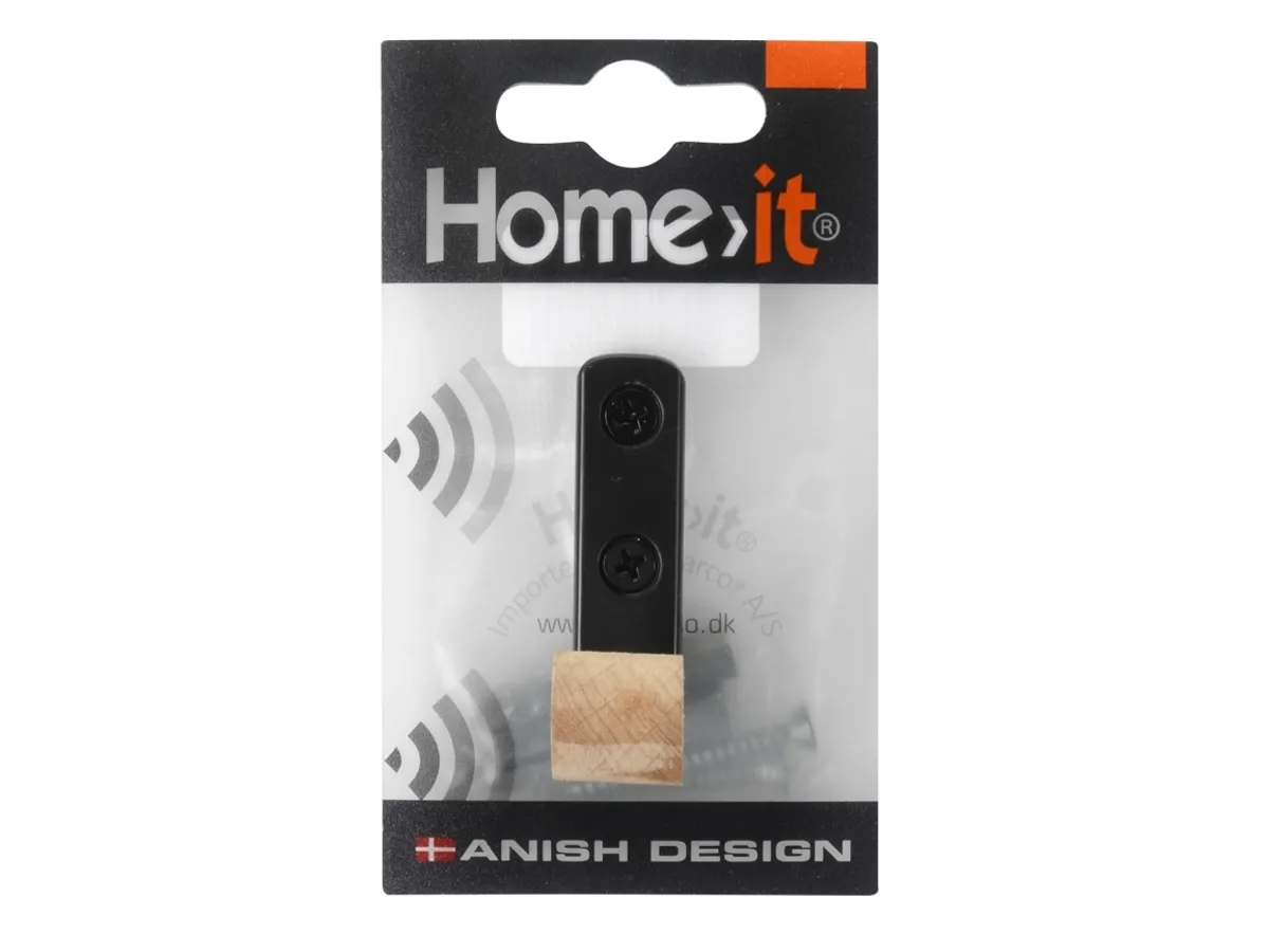 Home>It® Enkelt Knag 1,5 × 5,5 X 5 Cm Bøgetræ Sort