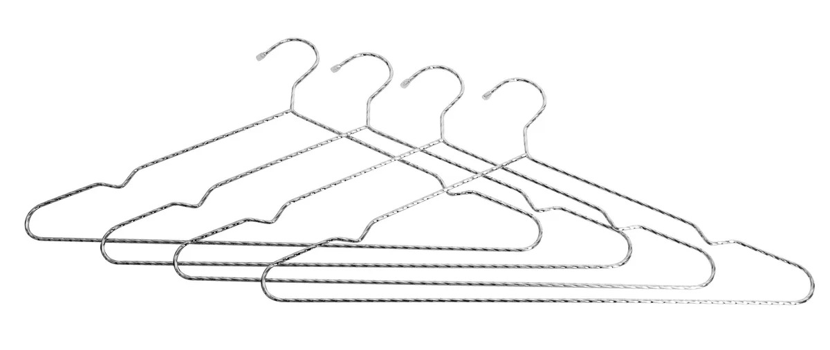 Home>it - Tøjbøjle, snoet, sølv - 4-pak