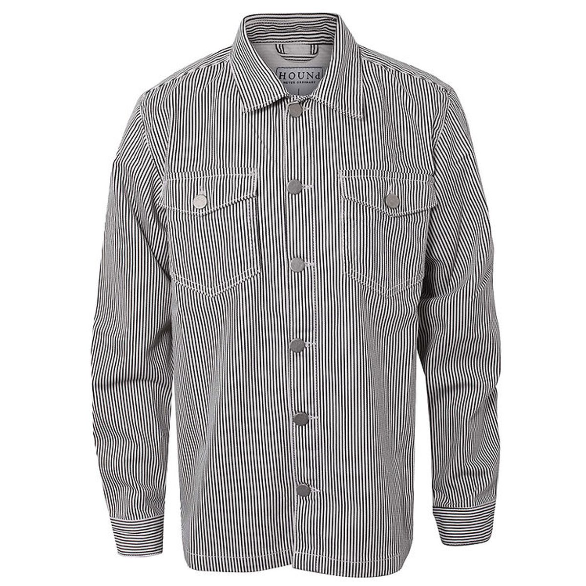 Hound Skjorte - Striped Overshirt - Black/Off White