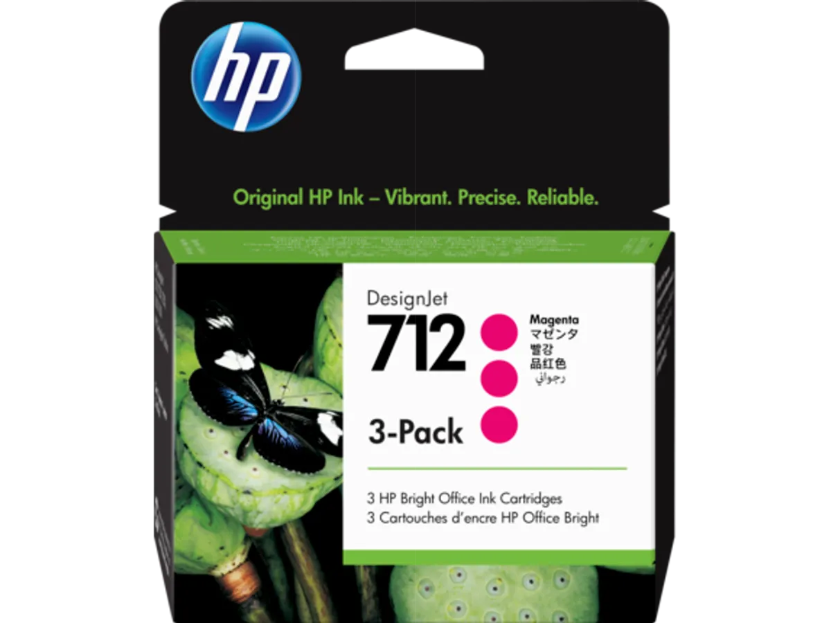 HP 712 Blæk 3x Magenta