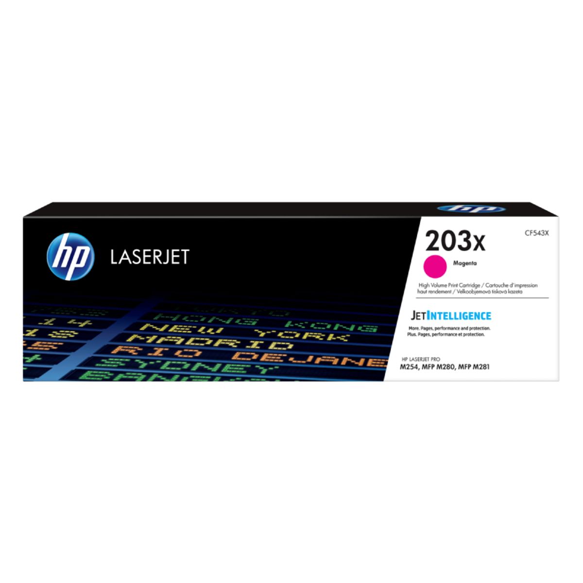 HP CF543X M (HP 203X) Lasertoner, Magenta, Original, 2500 sider