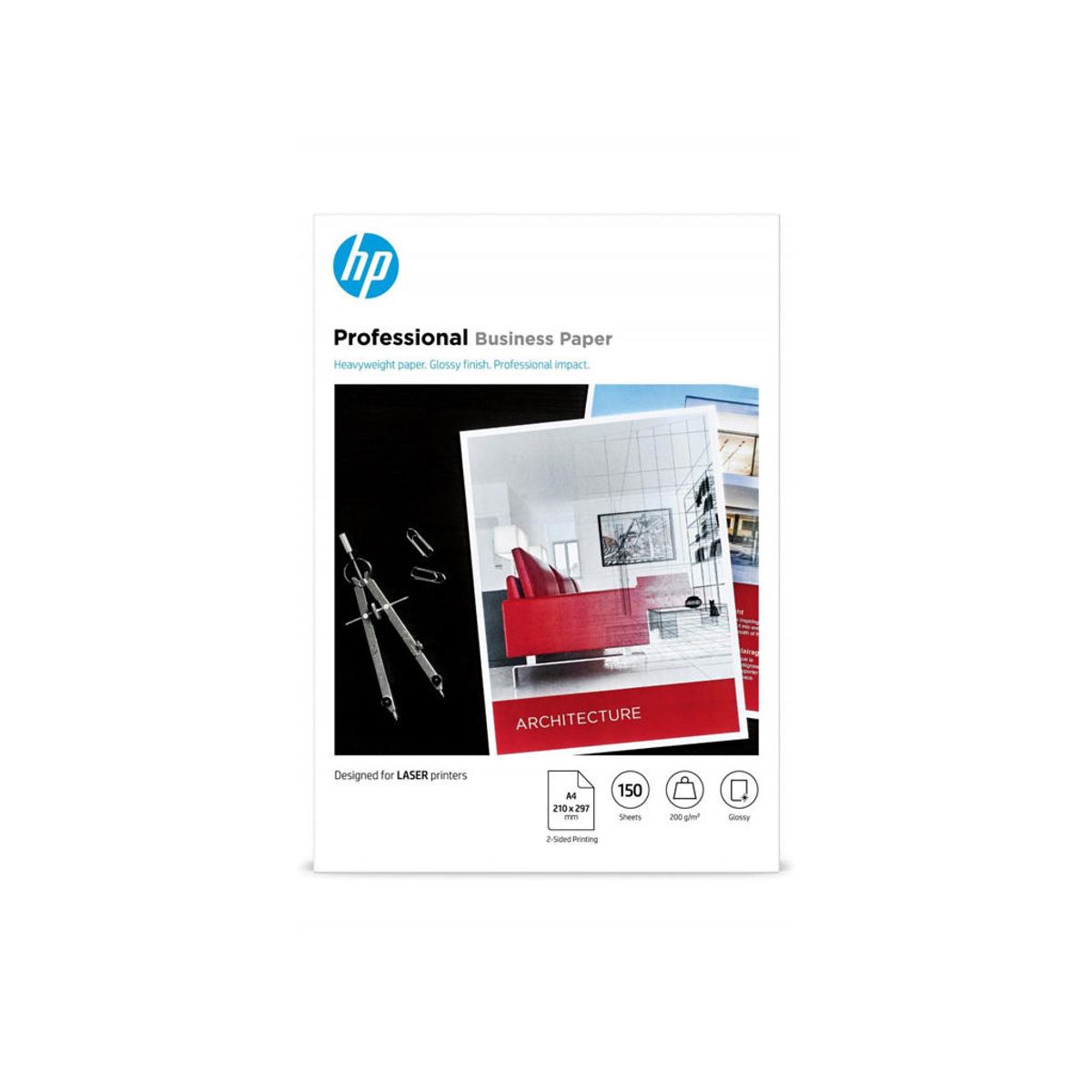 HP Papir A4 Glossy Laser 200 Gram 150 ark