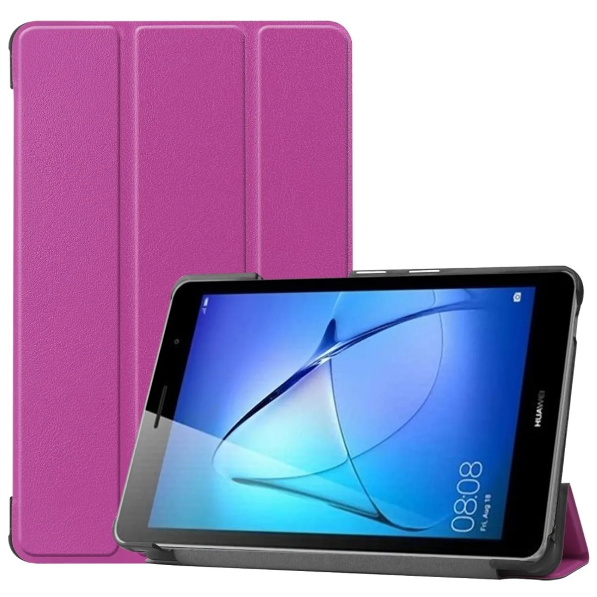 Huawei MatePad T8 - Tri-Fold læder cover - Lilla