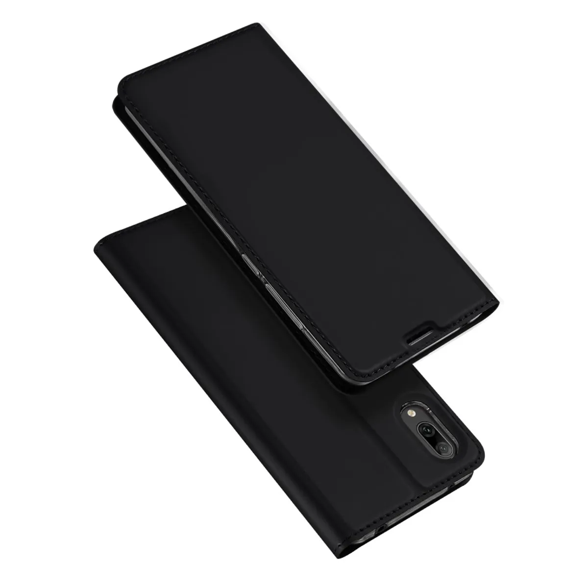 Huawei Y7 (2019) - DUX DUCIS Skin Pro læder cover - Sort