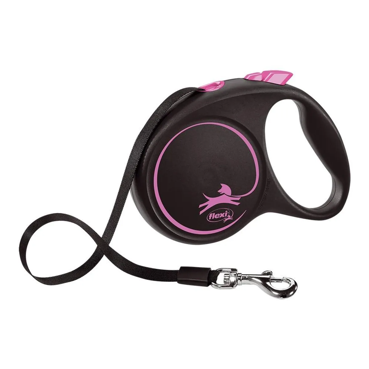 Hundesnor Flexi BLACK DESIGN 5 m Pink Størrelse M