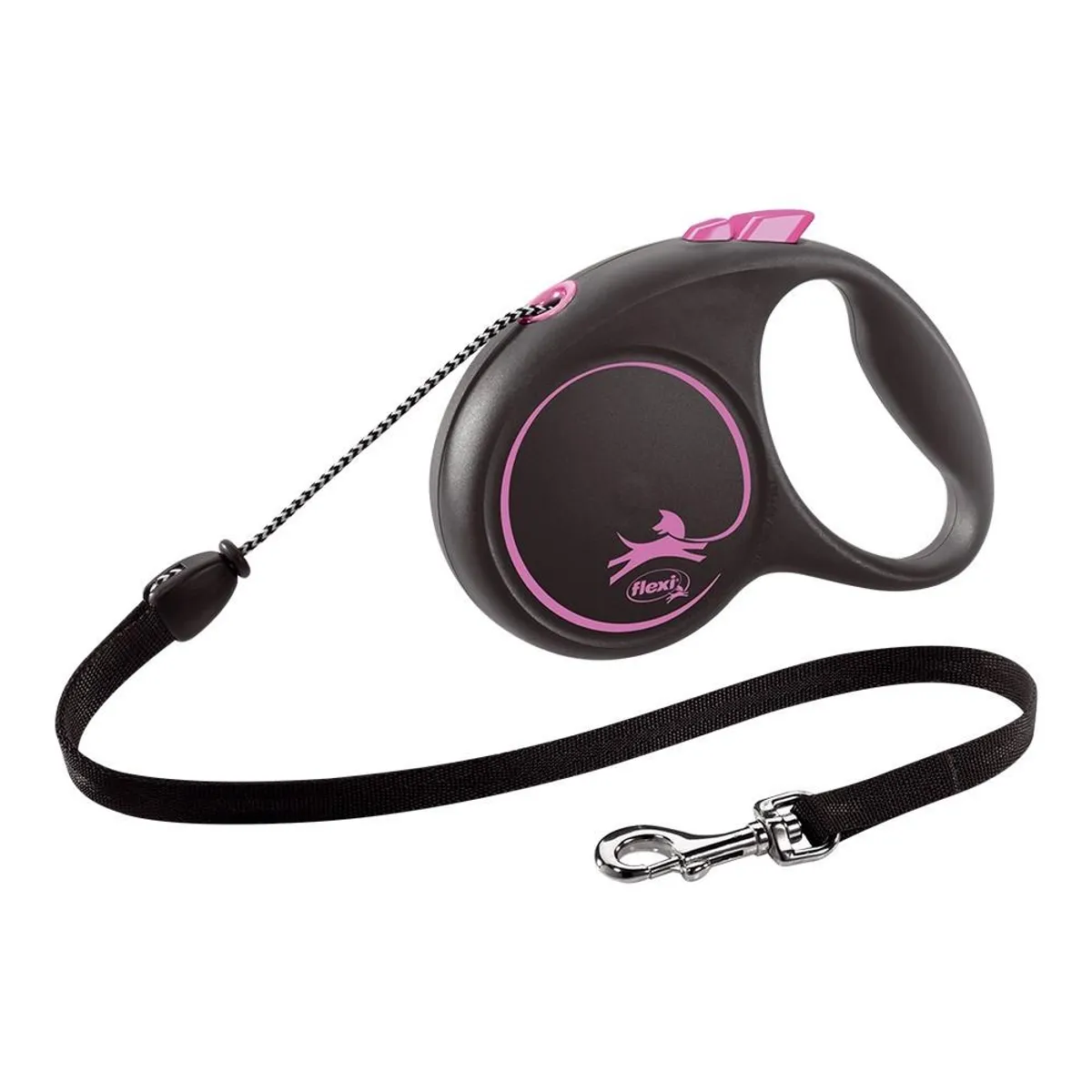 Hundesnor Flexi BLACK DESIGN 5 m Pink Størrelse M