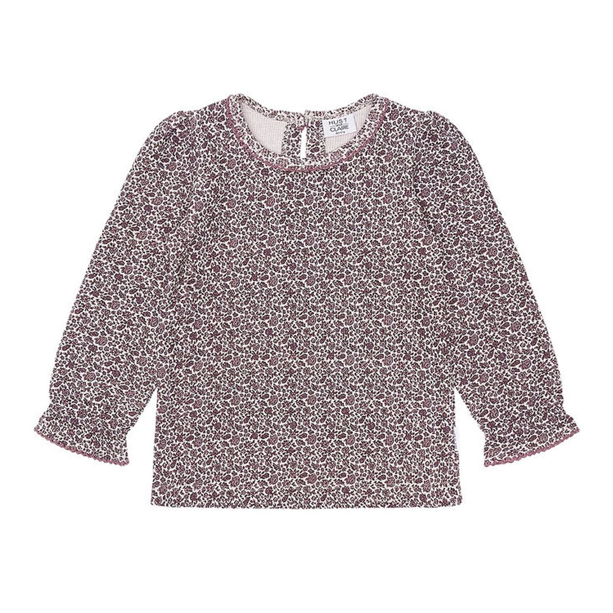 Hust and Claire Bluse - Vaflet - Ariella - Gray Lilac m. Blomste