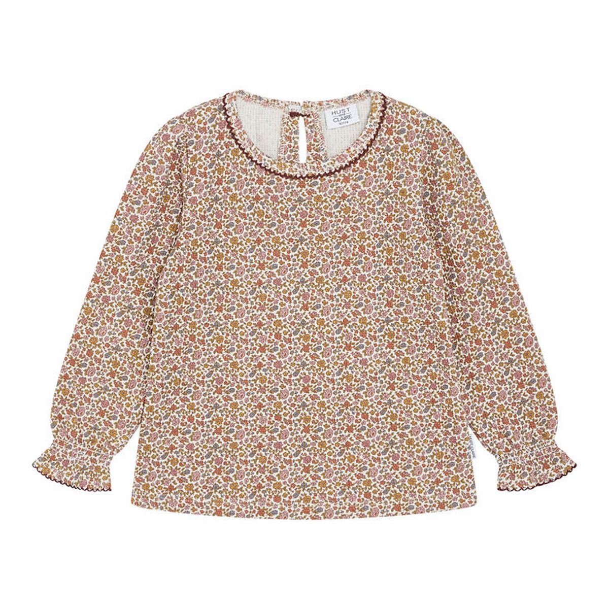 Hust and Claire Bluse - Vaflet - Ariella - Oat Milk m. Blomster