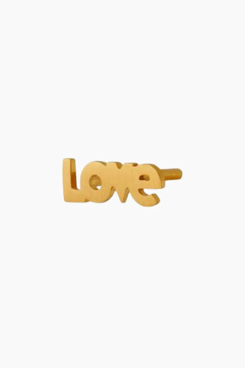 I Love Earring - Gold - Stine A - Guld One Size