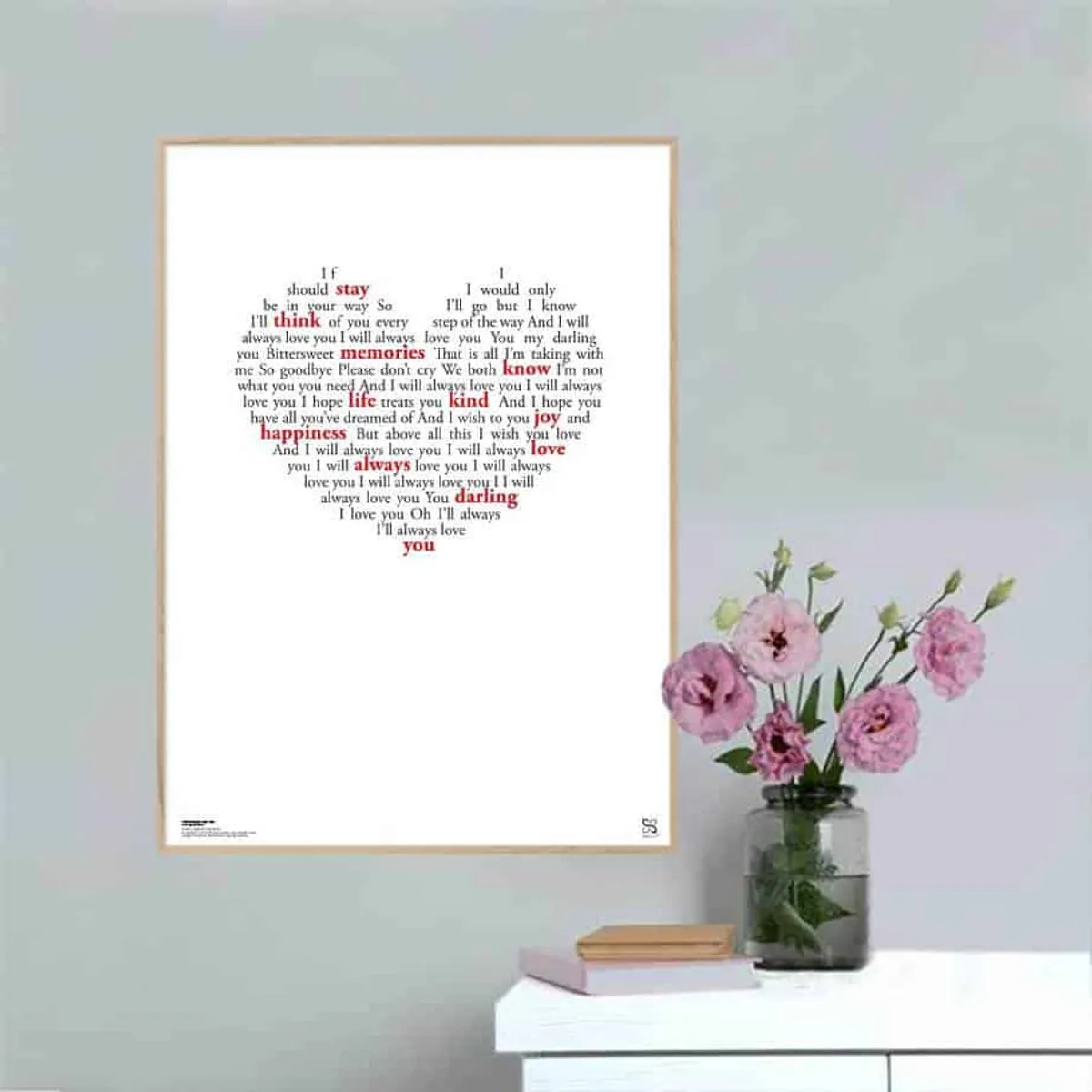 I Will Always Love You - Whitney Houston - Songshape poster - 15 x 21 cm / XS / lodret