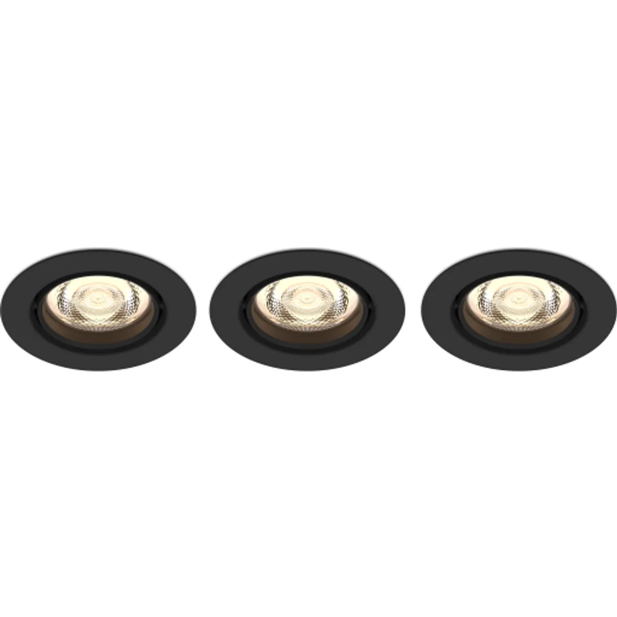 Impala Downlight WarmGlow 6W 2200-2700K dæmpbar, sort 3 pak