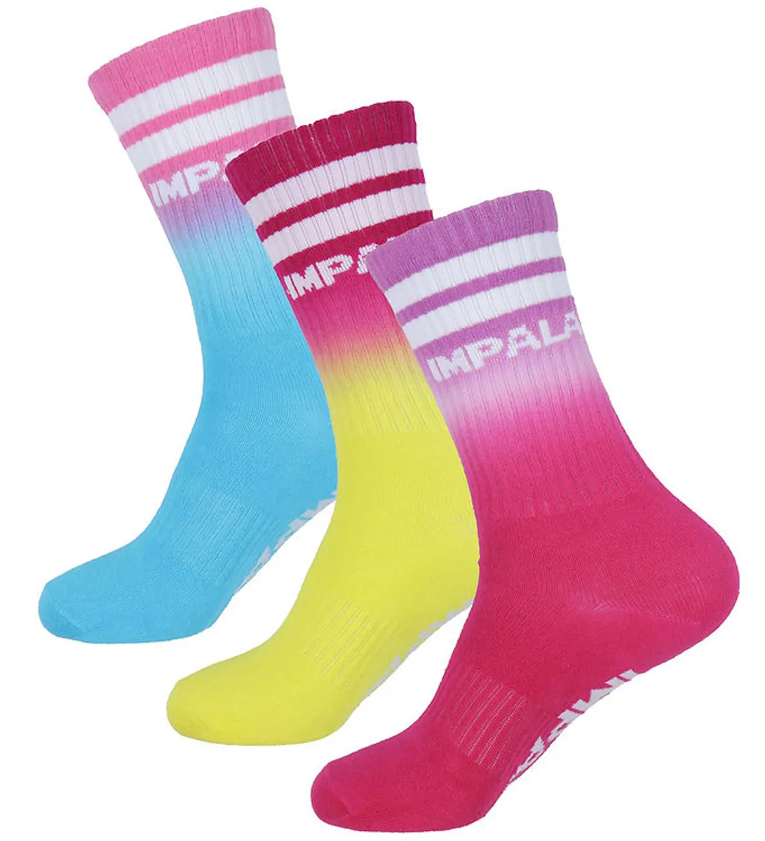 Impala Strømper - Stripe Sock - 3-pak - Blå/Gul/Pink