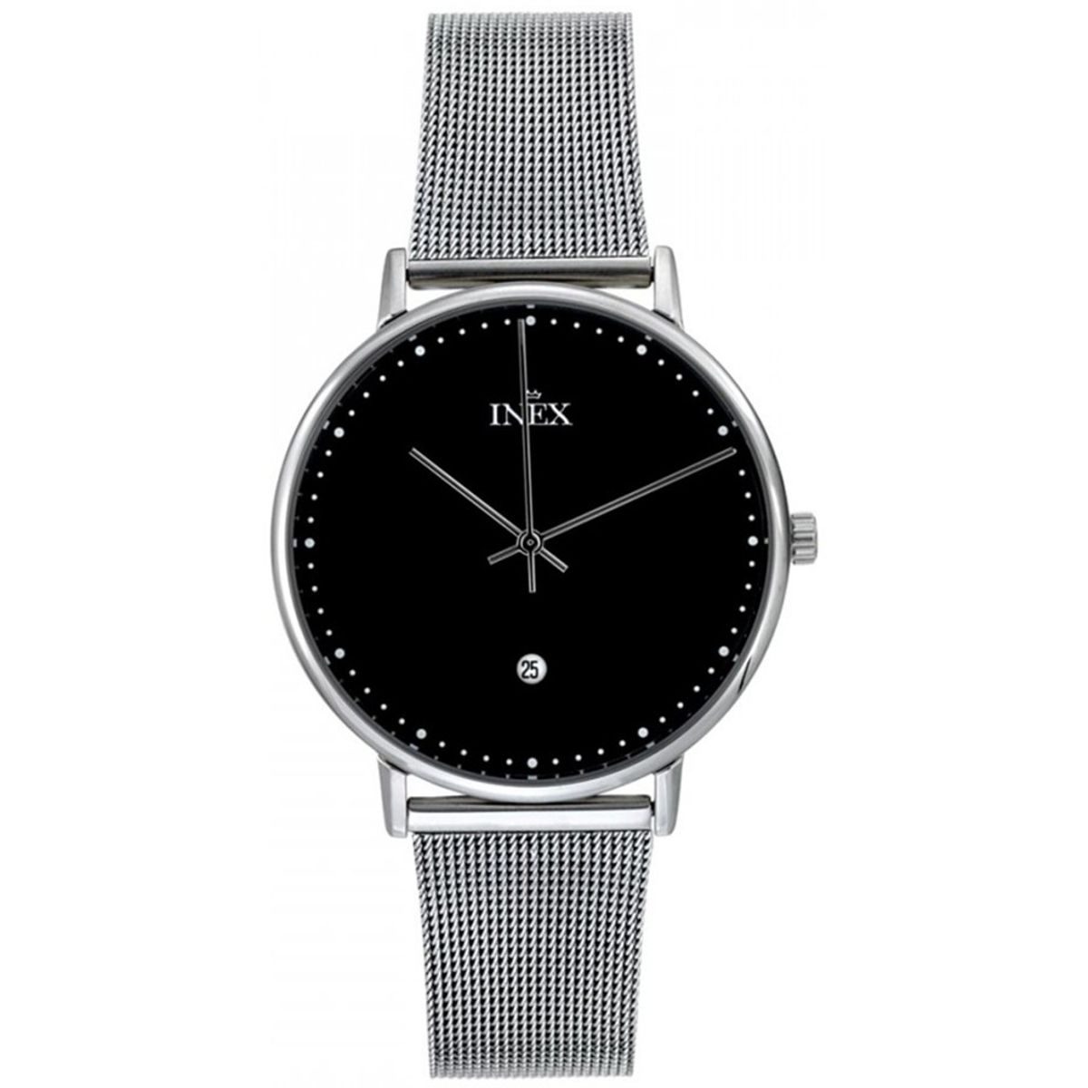 Inex Mens Silver And Black Ur til Herre A69468-1S5P