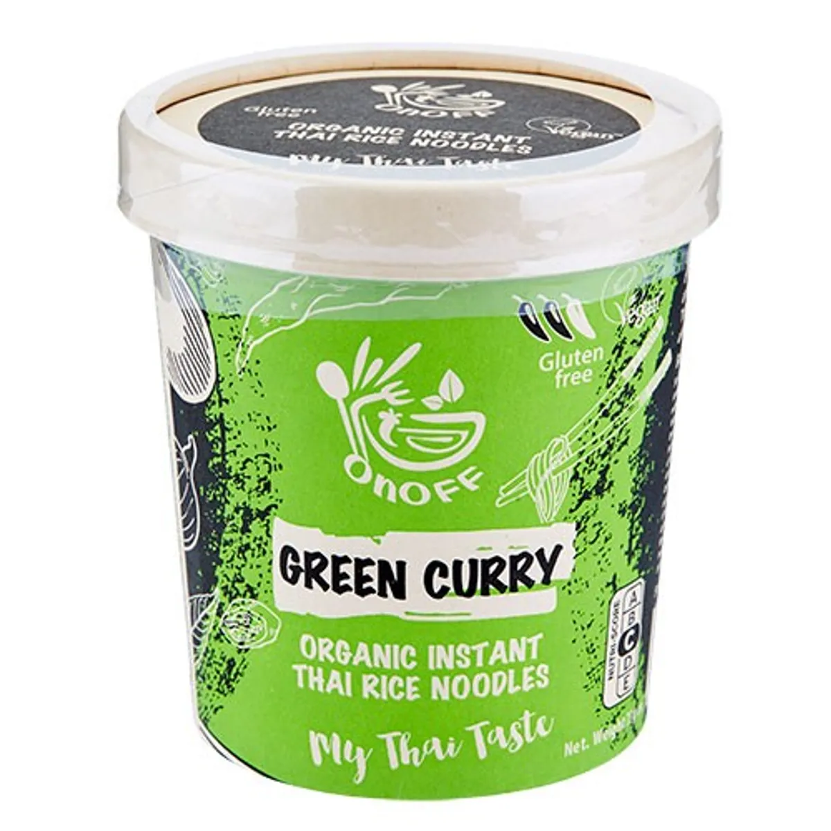 Instant Nudelsuppe Grøn Karry Økologisk - 75 gram