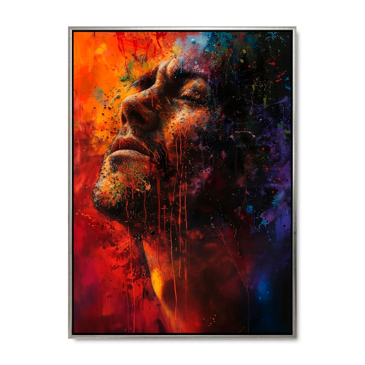 Intensity - 60x80 cm. - Sølv ramme