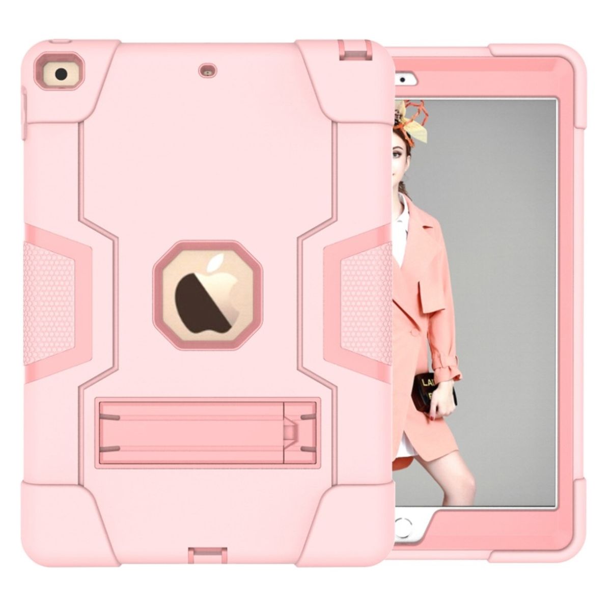 iPad 10.2 (2019/2020(2021) - Shockproof Hybridcover m/Kickstand - Pink