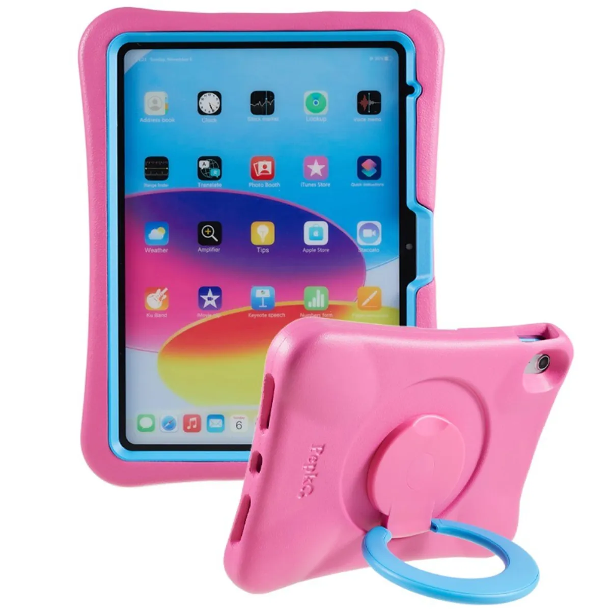 iPad 10.9 (2022) - PEPKOO shockproof børnevenligt cover - Rosa/blå