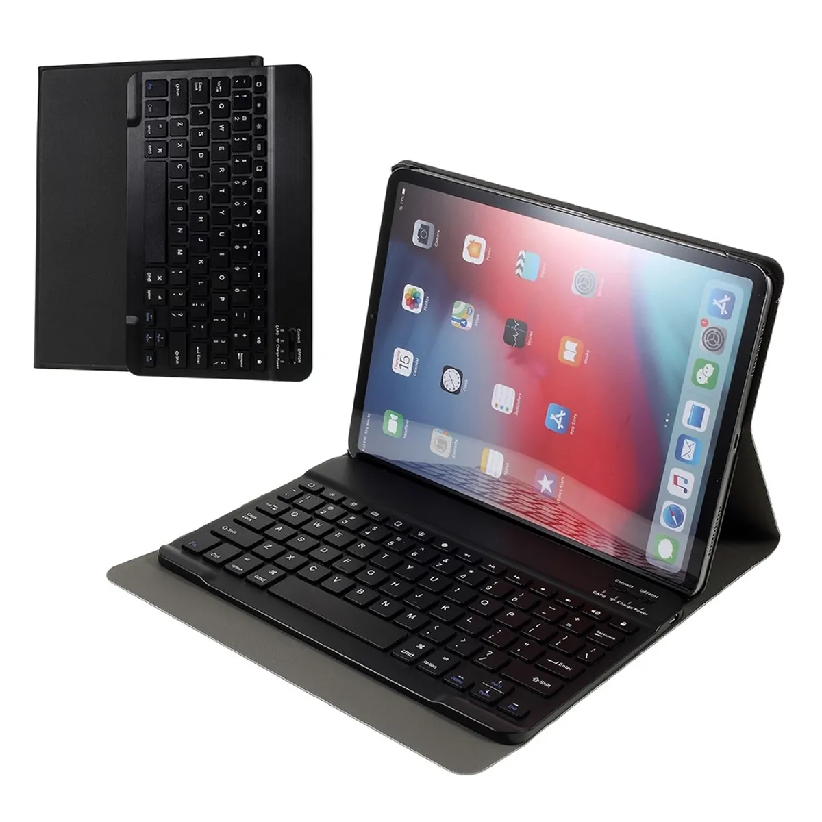 iPad Air 10.9 (2022/2020) - Bluetooth/trådløs Tastatur DANSK layout m/aftagelig etui/cover - Sort