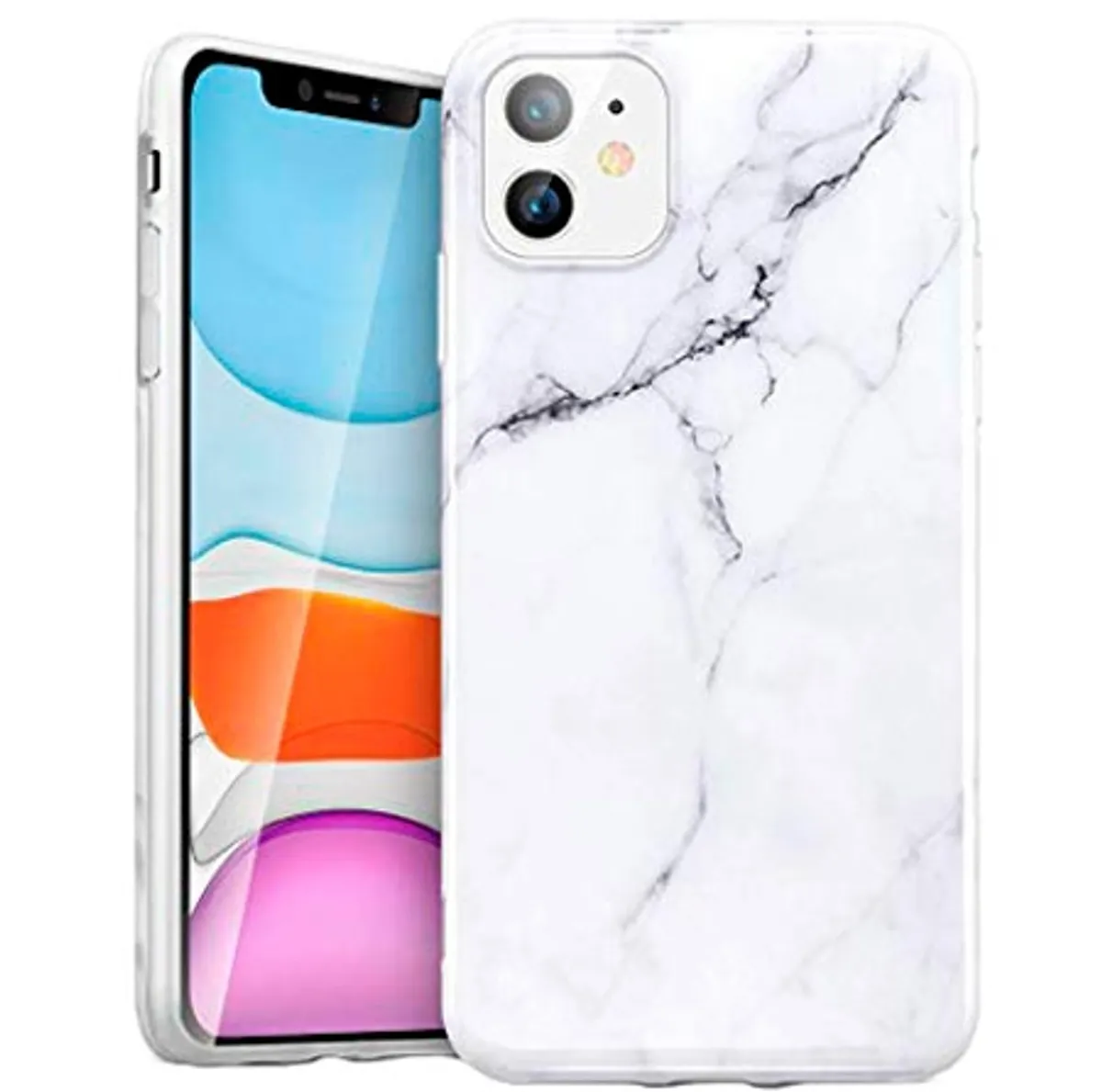 iPhone 11 Cover - Hvid Marmor