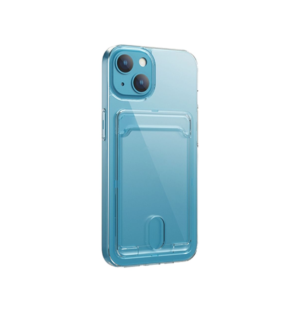 iPhone 15 - DeLX&trade; Silikone Cover Med Kortholder - Gennemsigtig