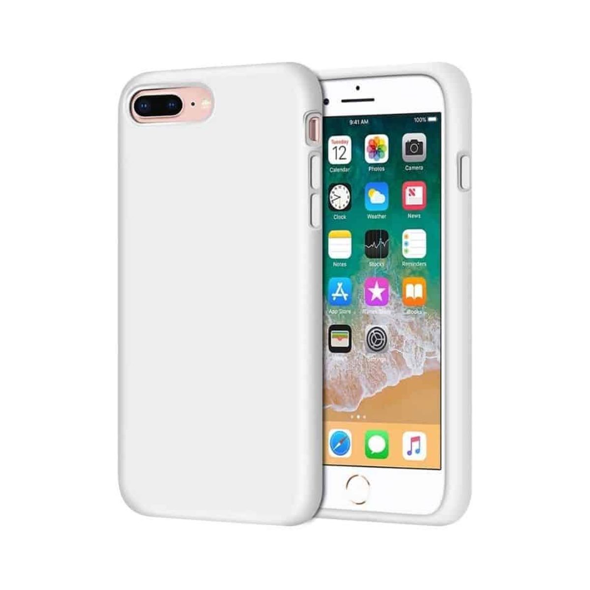 IPHONE 7+/8+ LIQUID SILIKONE COVER - Hvid - iHero