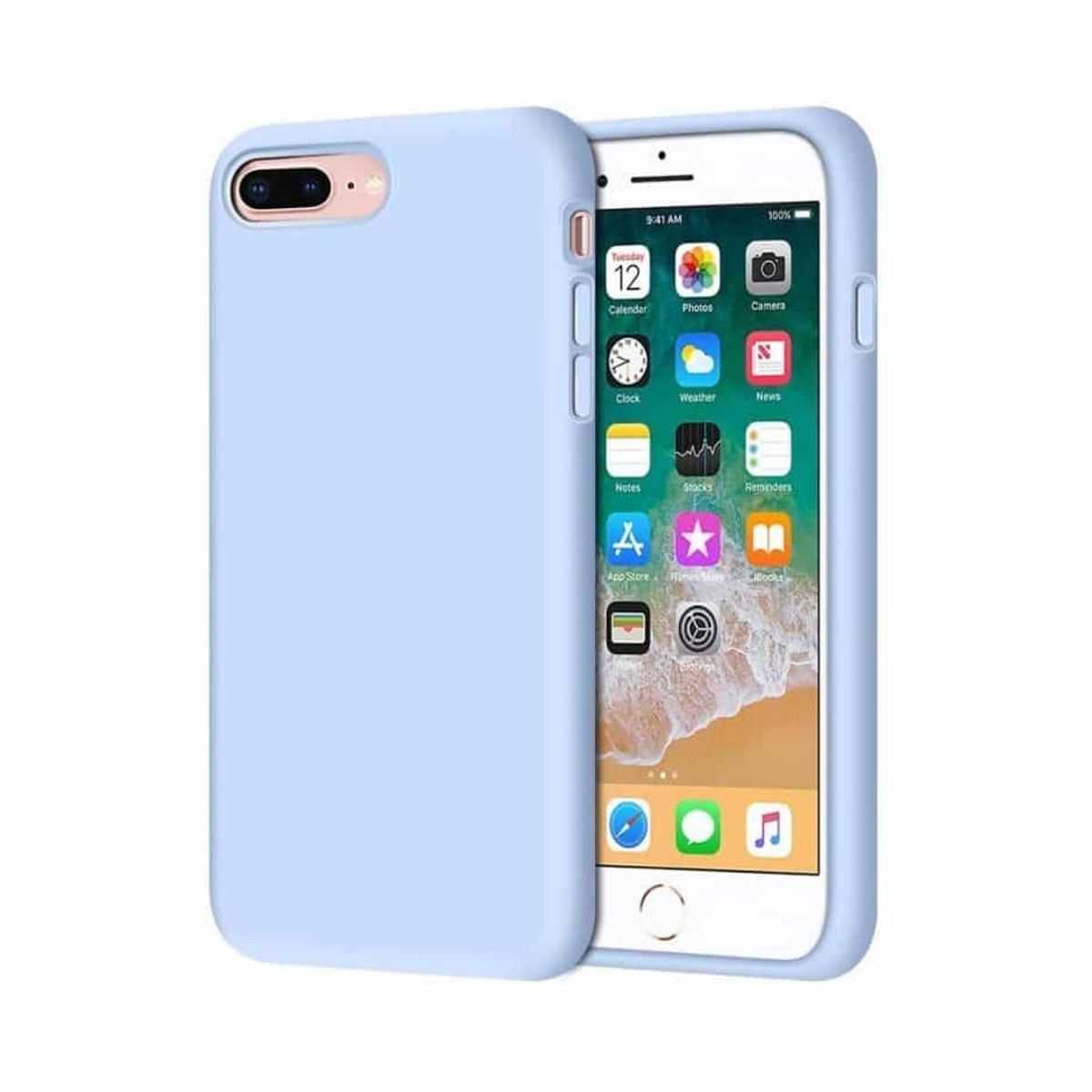 IPHONE 7+/8+ LIQUID SILIKONE COVER - Light Blue - iHero