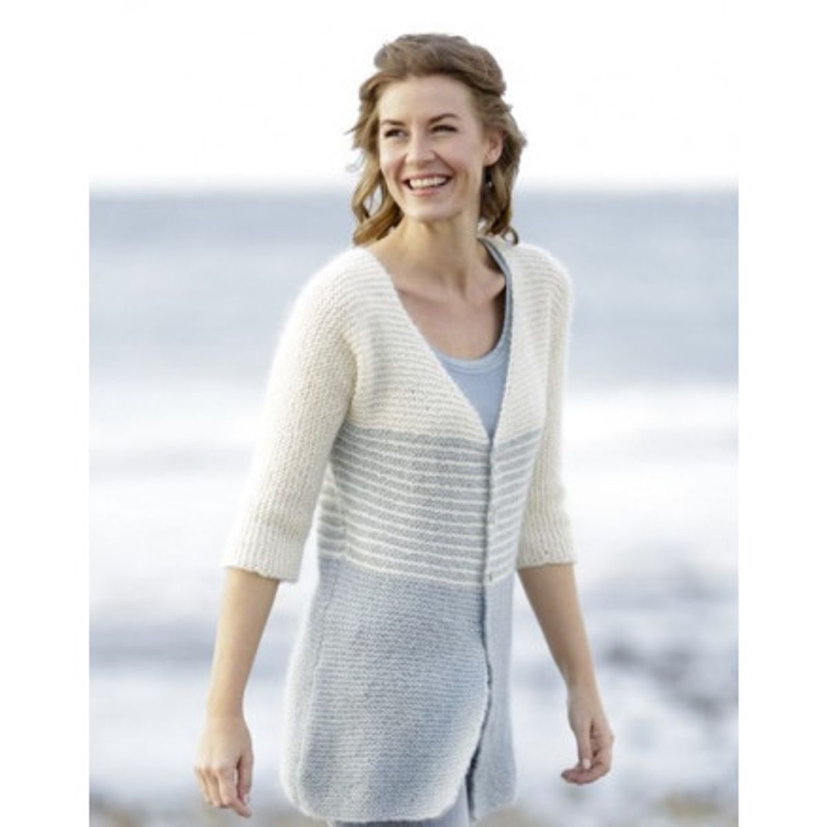 Irish Sea Cardigan by DROPS Design - Jakke Strikkeopskrift str. S - XX - XXX-Large