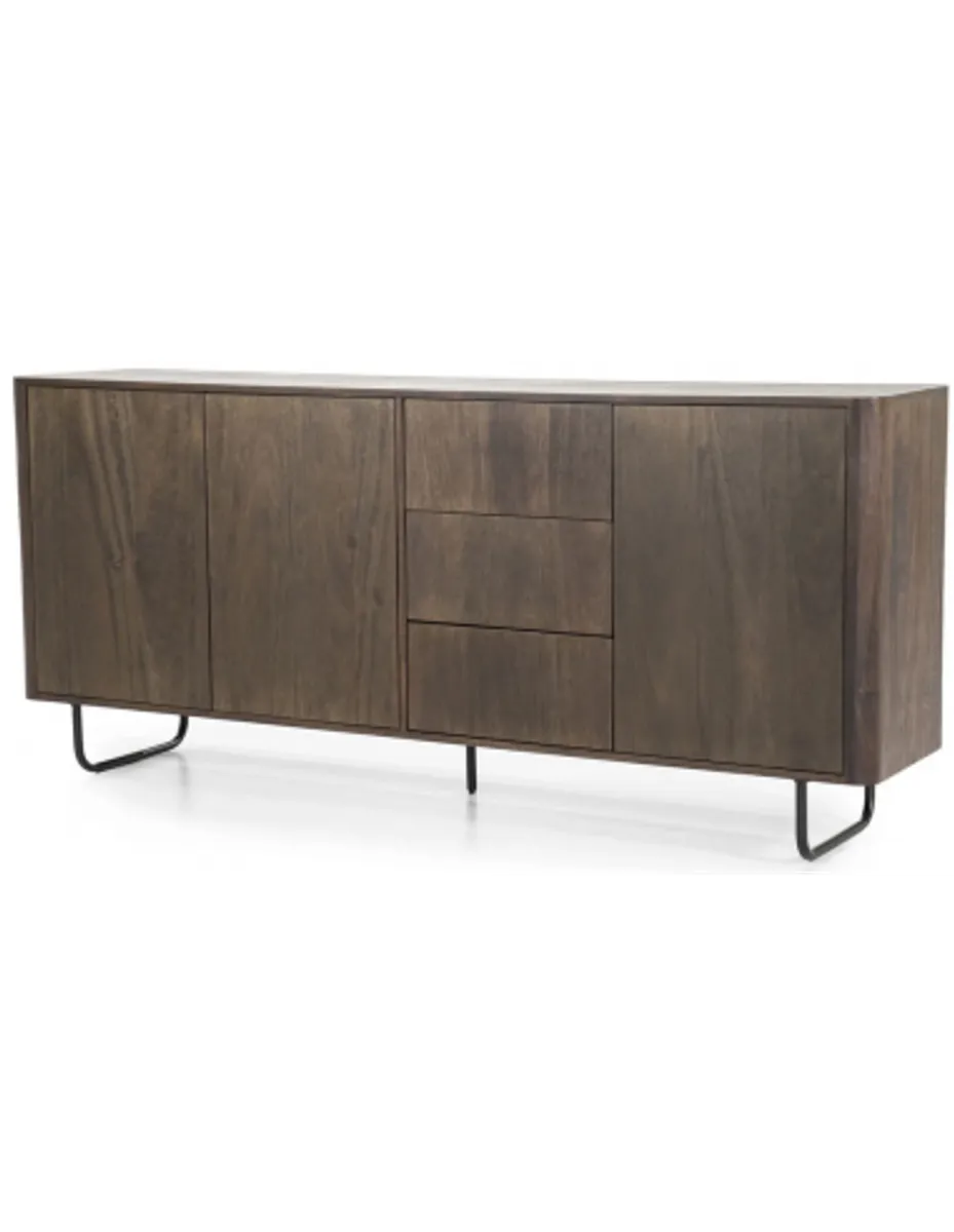 James Sideboard i metal og mangotræ B180 cm - Sort/Brun