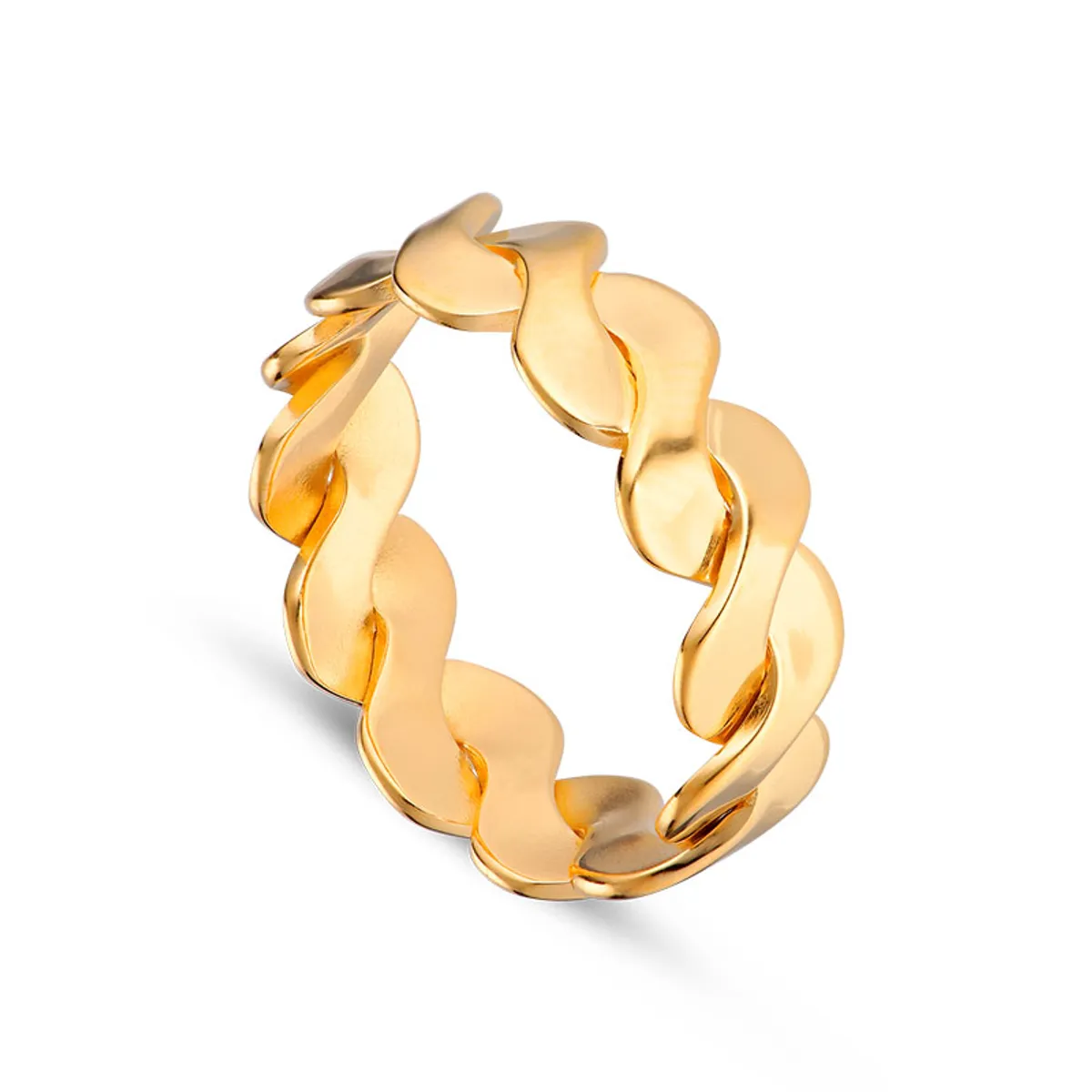 Jane Kønig Small Wavy Forgyldt Ring