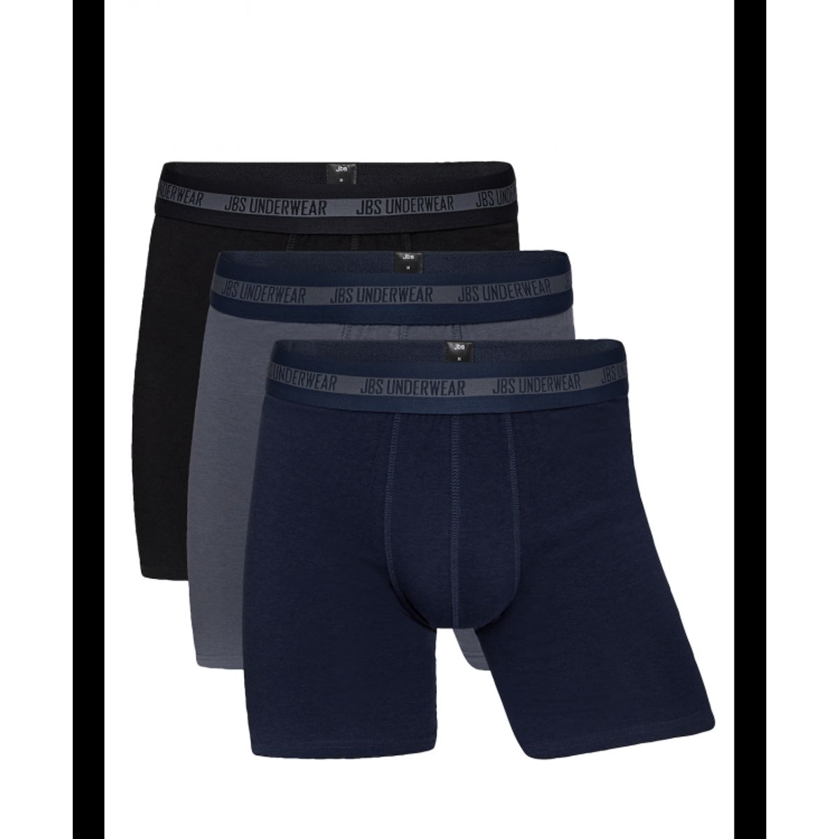 JBS 3-pak Bambus boxershorts long leg multifarvet til herre