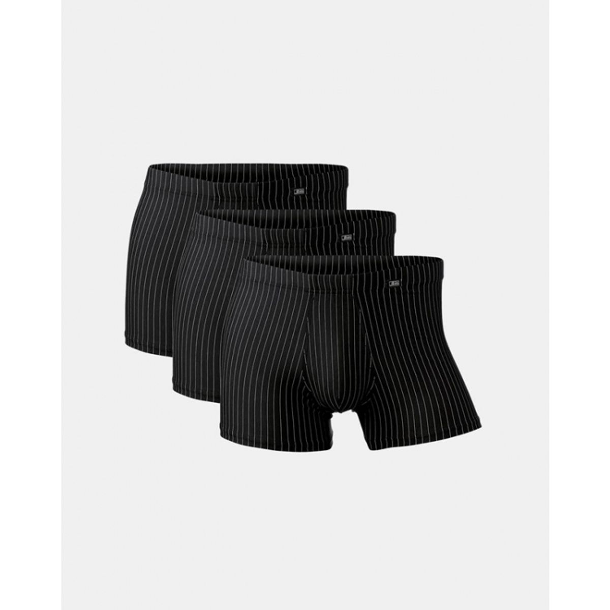 JBS 3-pak microfiber boxershorts/underbukser i sort med striber til herre