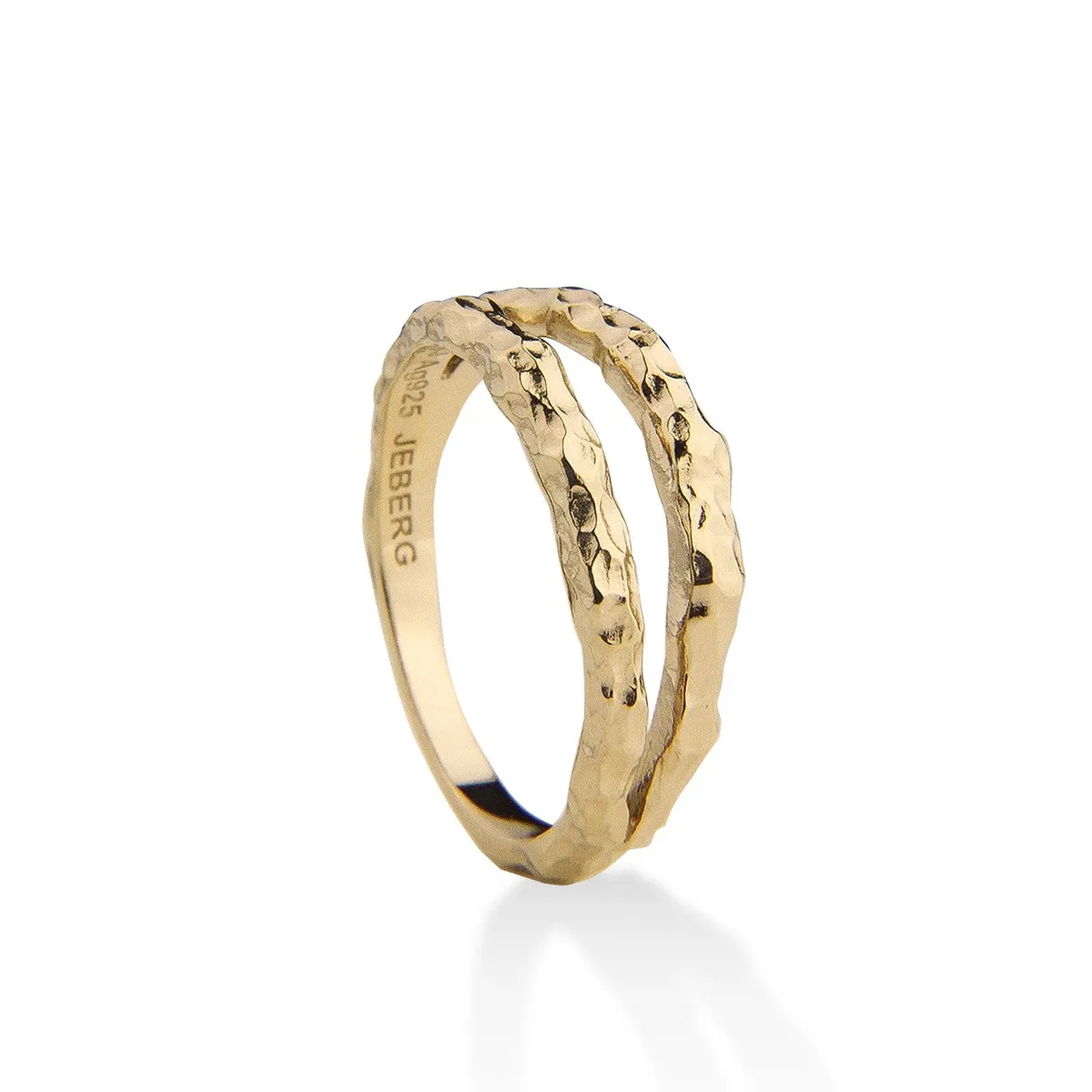 Jeberg Jewellery - I AM GOLD Double ring Forgyldt sølv sterlingsølv