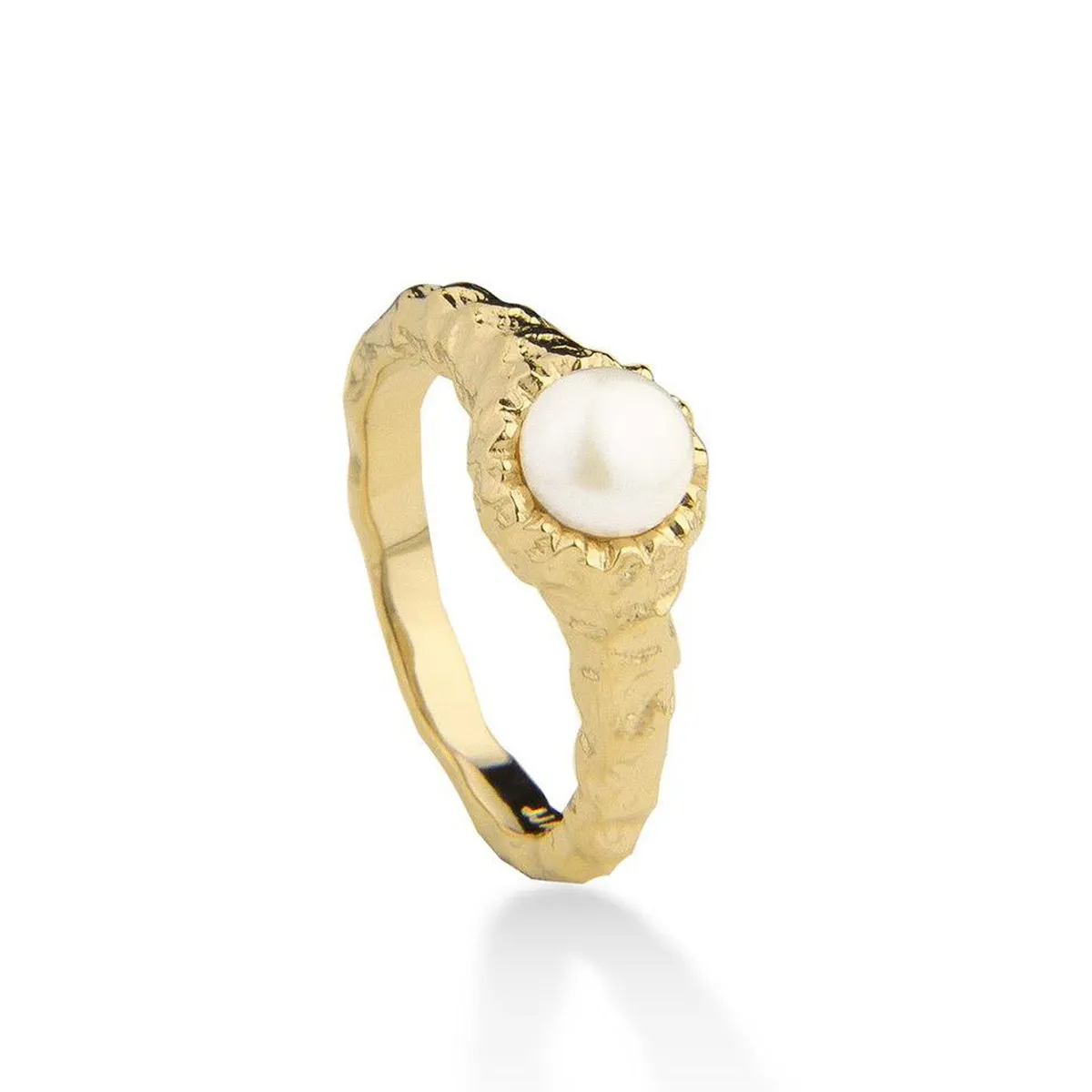 Jeberg Jewellery - I AM GOLD Pearl ring Forgyldt sølv sterlingsølv