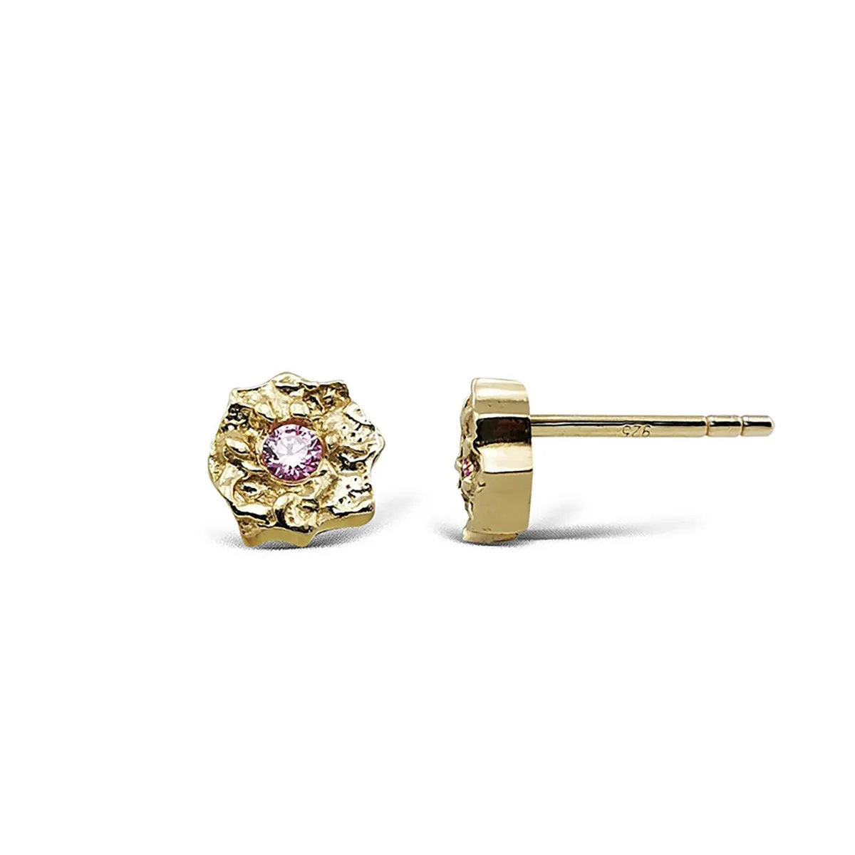 Jeberg Jewellery - I Am Gold Pink ørestikker 51975 Forgyldt sterlingsølv