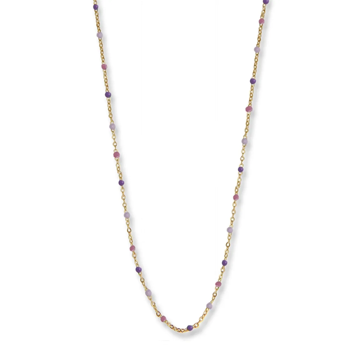 Jeberg Jewellery - Lavender Beaded halskæde forgyldt sølv sterlingsølv