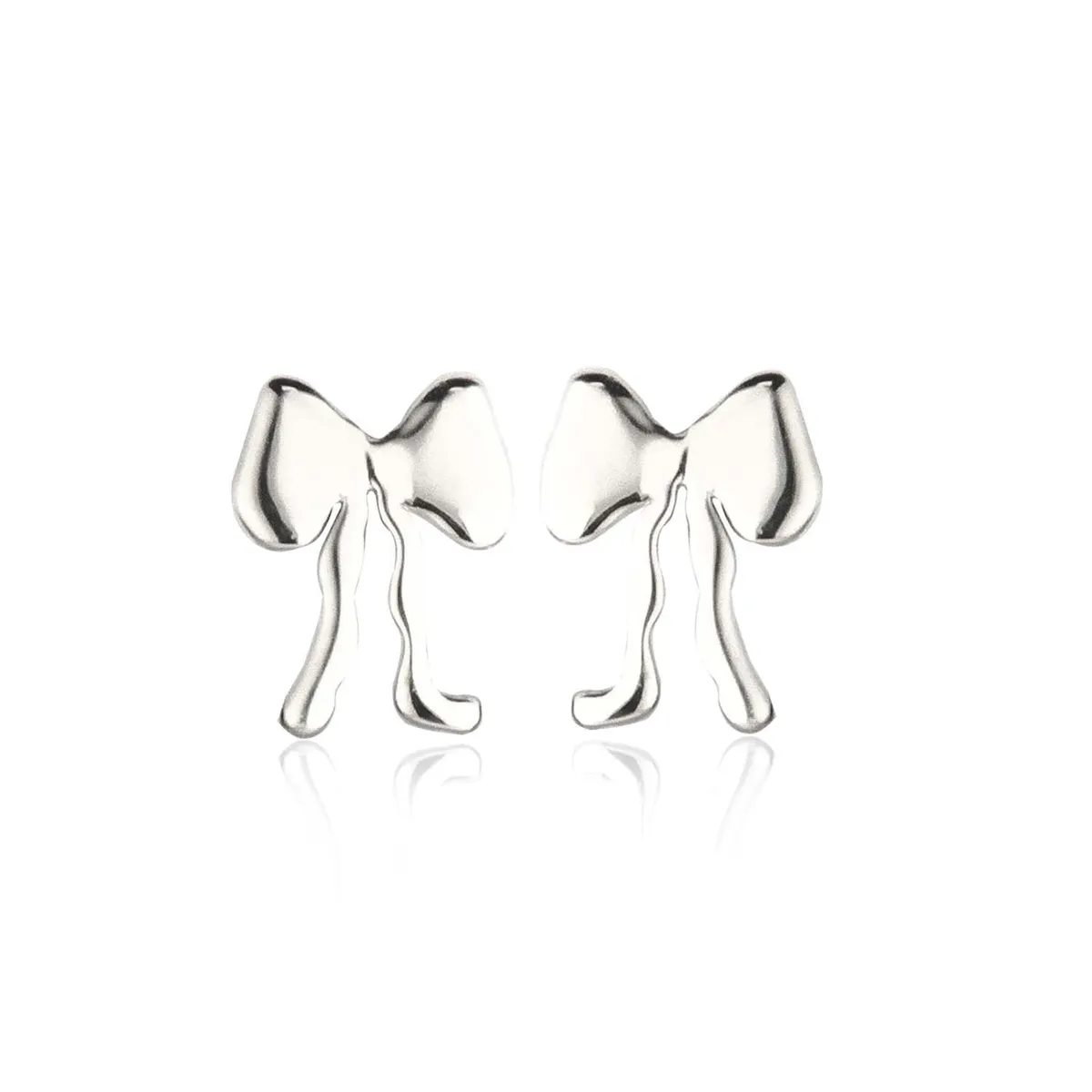 Jeberg Jewellery - Petite Bow Plain ørestikker Sølv